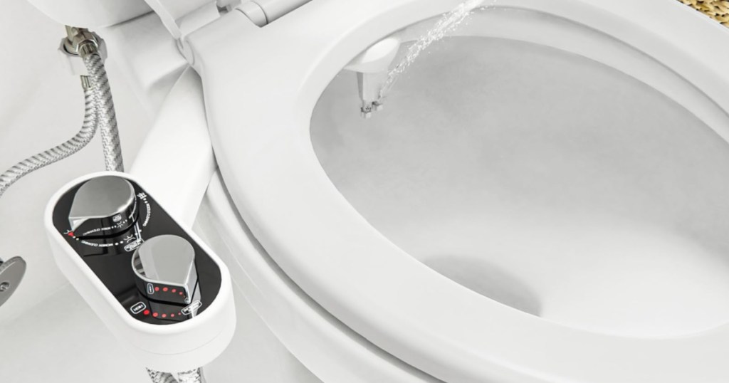 ClearRear Bidet Attachment shooting water into toilet