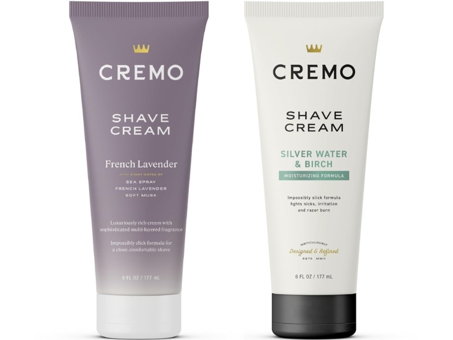 cremo sliver birch & water and french lavender shave cream