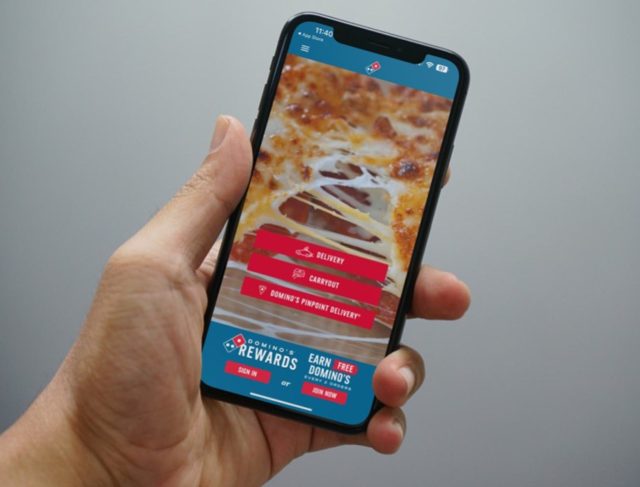 The Domino's Pizza Rewards app as of 2024