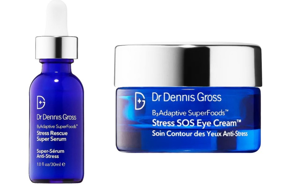 two blue Dr. Dennis Gross Skincare products