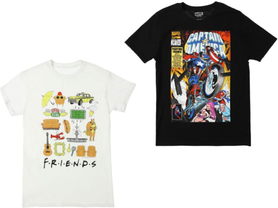 Five Below Friends and Marvel Graphic Tees