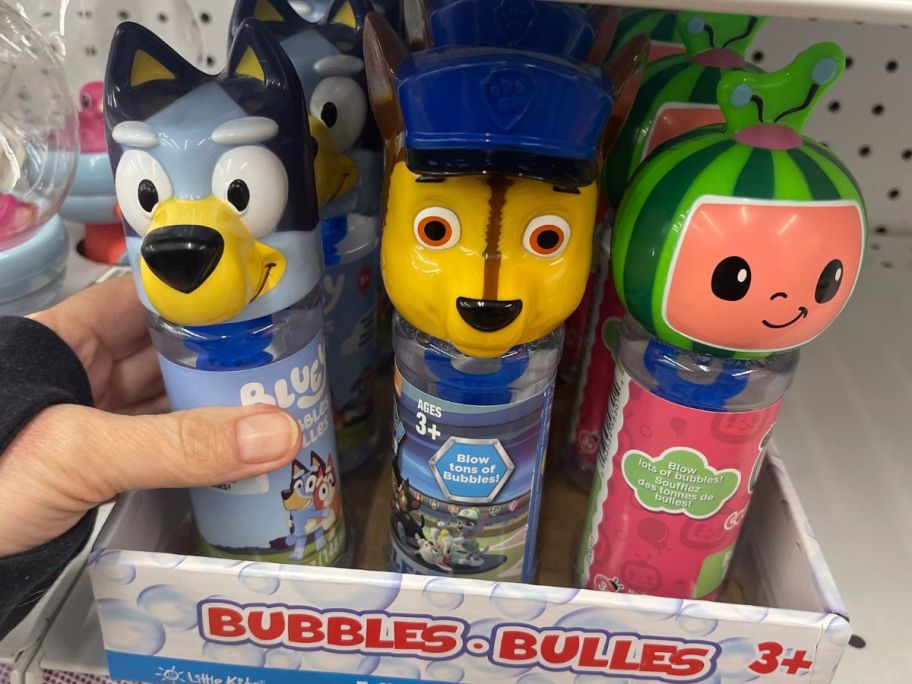 Bubbles with Character toppers at Five Below