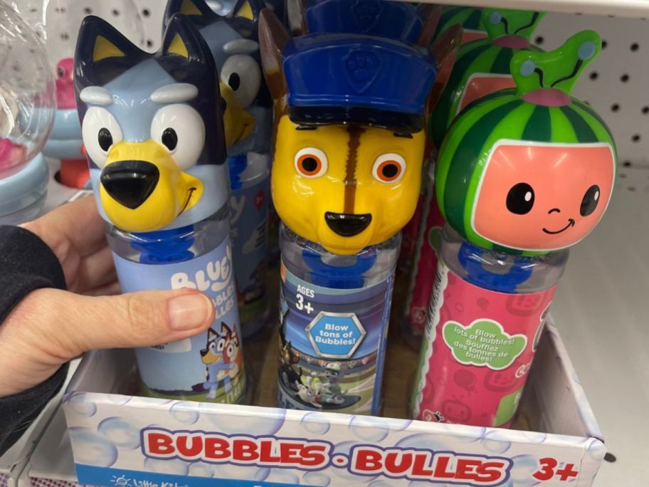 Bubbles with Character toppers at Five Below