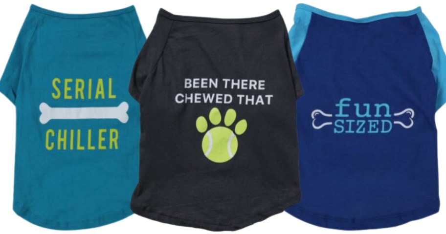various pet graphic t-shirts with cute sayings