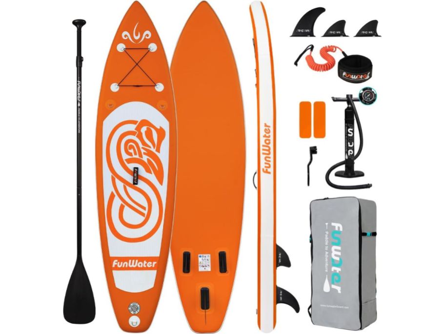 FunWater Inflatable Paddle Board in orange