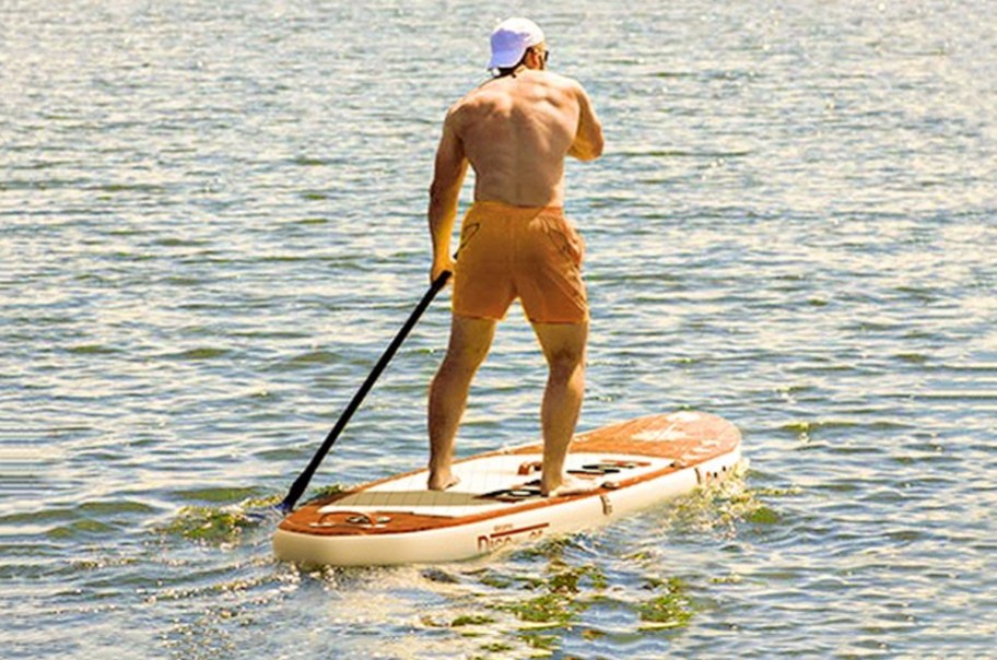 man using FunWater Inflatable Ultra-Light Paddle Board 1