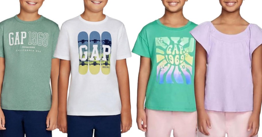 Boys and Girls wearing Gap Shirts