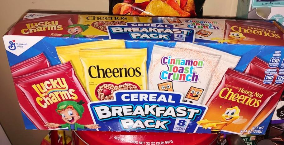 breakfast cereal variety 8 pack box 