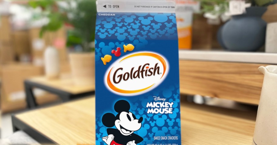 blue box of goldfish mickey mouse crackers
