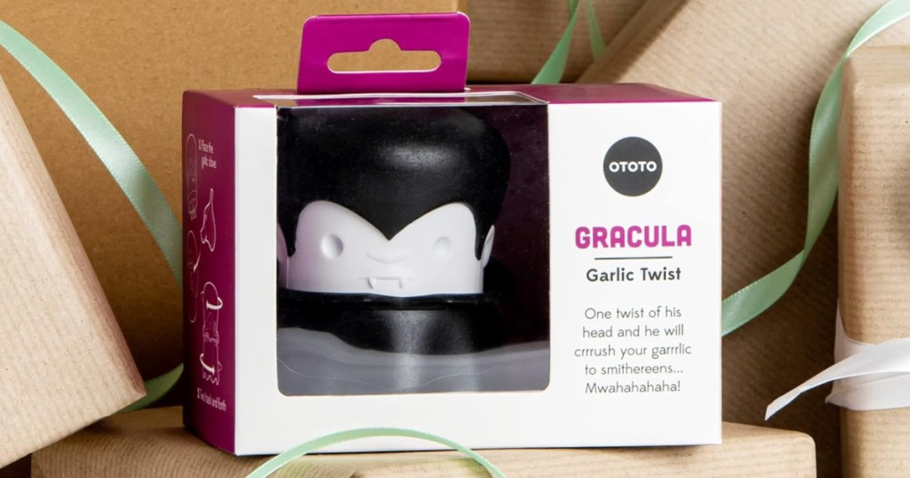 Gracula Garlic Twist in gift box on counter
