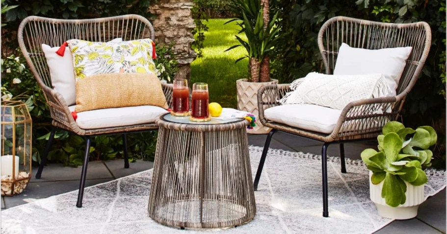 30% Off Target Patio Furniture | Rattan Patio Chat Set Just $332 Shipped