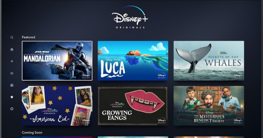 screen showing Disney+ movies