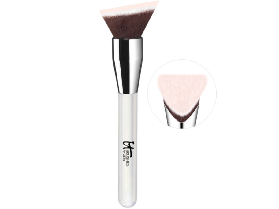 IT Cosmetics makeup angular brush showing the top of the brush