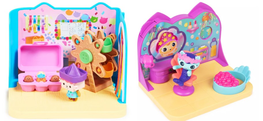 two Gabby's Dollhouse playsets