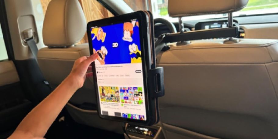 Under $10 Headrest Mounted Tablet Holder | Compatible w/ iPads, Fire Tablets, & More