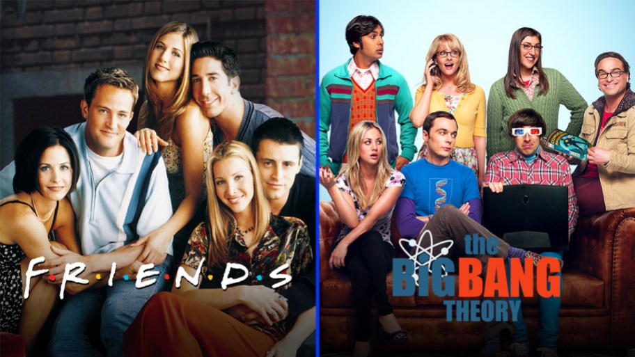promotional images for friends & big bang theory shows