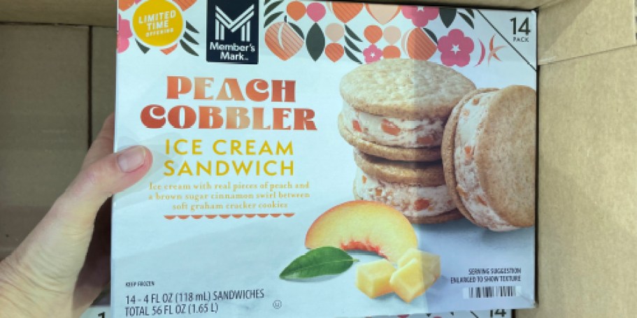 10 NEW Sam’s Club Food Finds: Peach Cobbler Ice Cream Sandwiches, Street Corn Dip, & More!