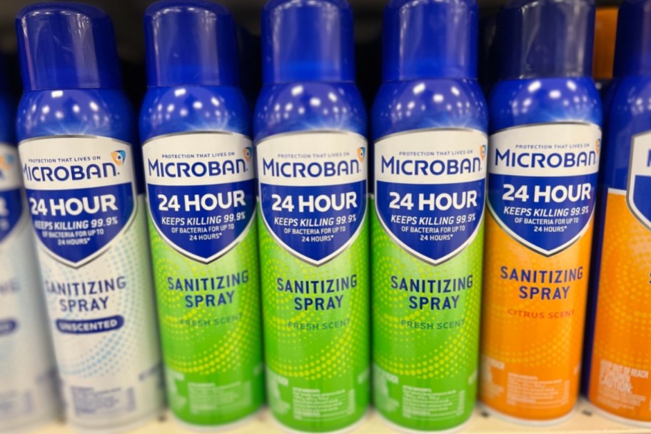 Microban 24 Hour Disinfectant Sanitizing Spray 15oz Bottle