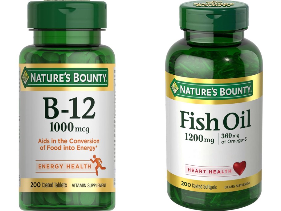 Natures Bounty B12 and Fish Oil