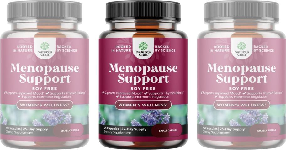 3 bottles of Nature's Craft Soy Free Menopause Support