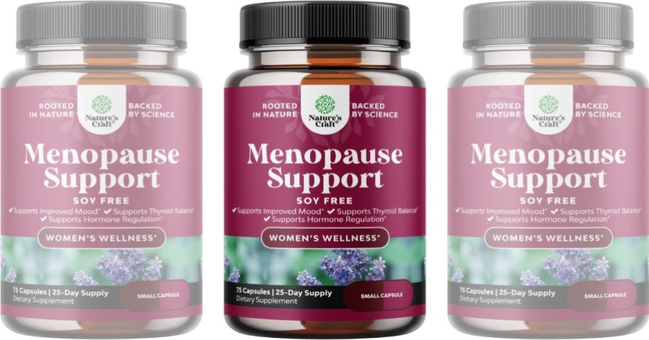 3 bottles of Nature's Craft Soy Free Menopause Support