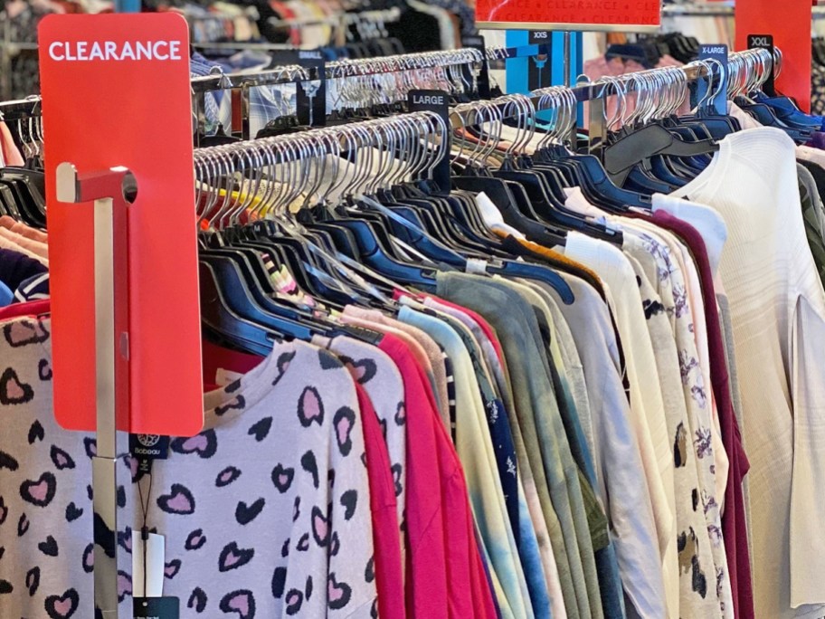 clearance rack of long sleeve tops at nordstrom rack