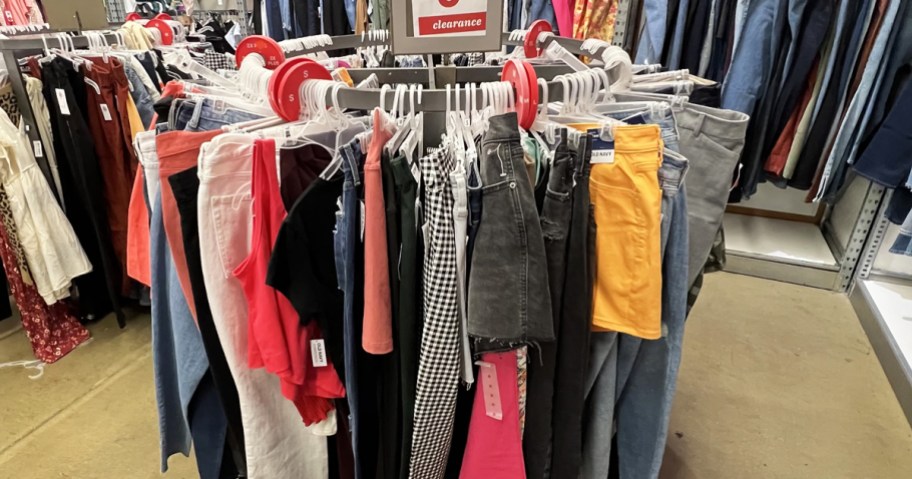women's clothing on clearance rack at old navy