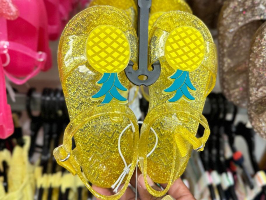 Old Navy Pineapple T-strap jelly sandals