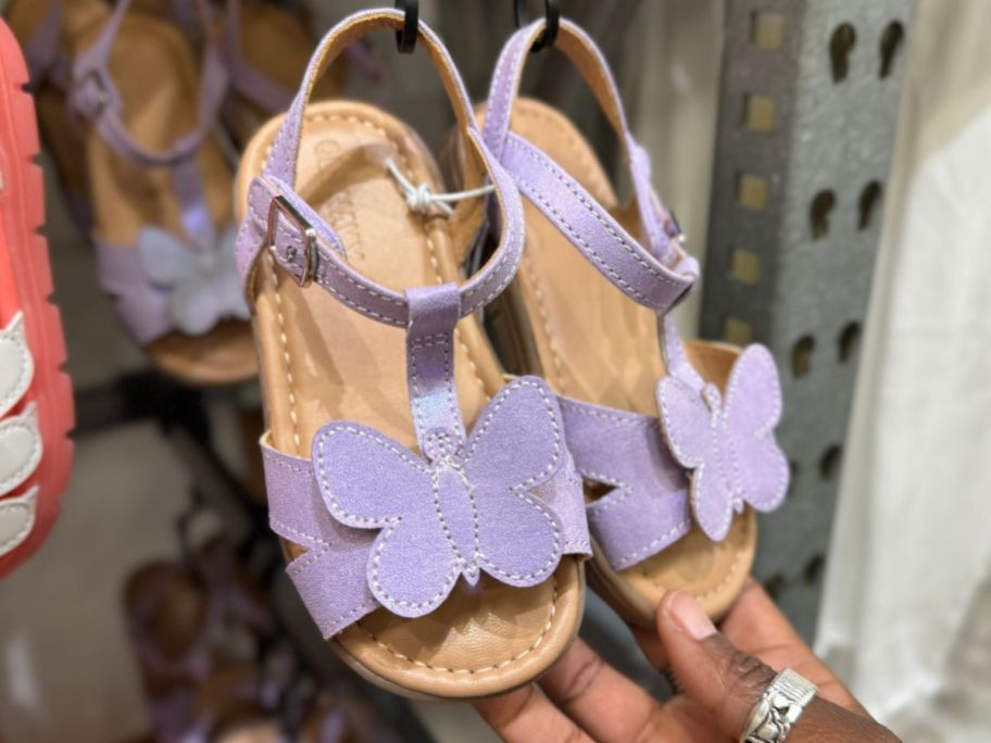 Old Navy Girls Platform Sandals with Butterflies on them