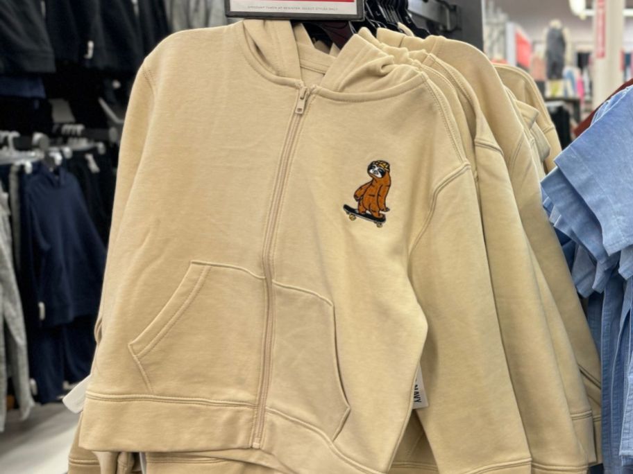 Old Navy Boys Hoodies hanging on a rack at the store