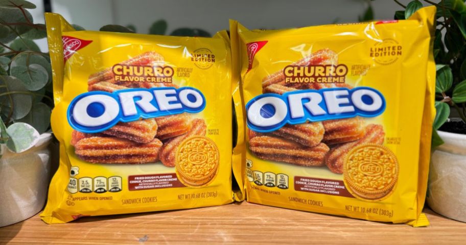 2 Packs of Oreo Churro flavor on a counter