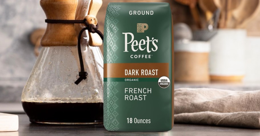 Peets Ground Organic Dark Roast Coffee 18oz