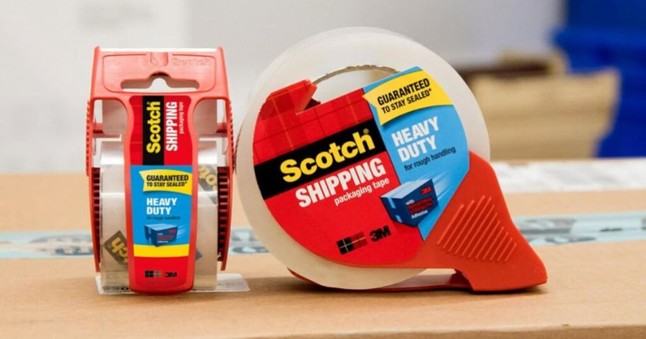 2 rolls of Scotch Heavy Duty Tape on a box