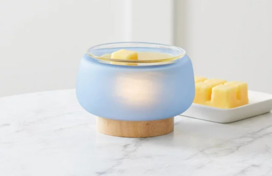  A better homes and gardens sea glass wax warmer from the 2024 Walmart spring decor collection