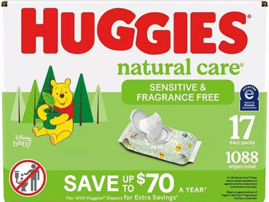 A club size box of huggies baby wipes