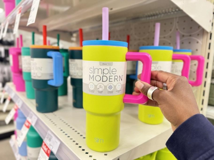 24oz simple modern tumbler in neon color in store