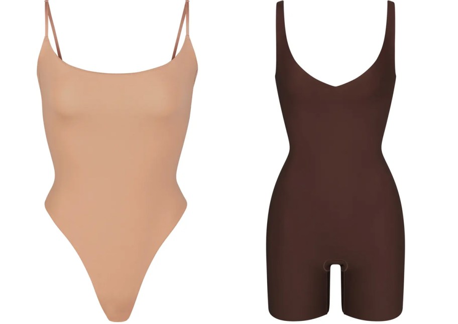 nude and brown bodysuits