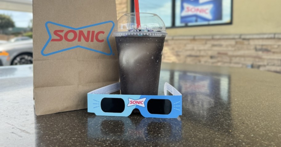 sonic blackout slush with eclipse glasses