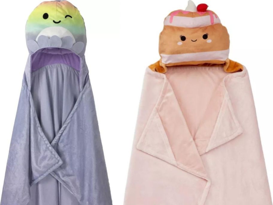 Stock images of 2 Squishmallows Hooded Blankets