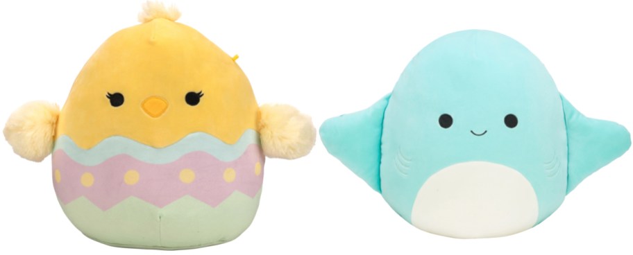Squishmallows 12in Aimee the Chick and 14in Maggie the Stingray