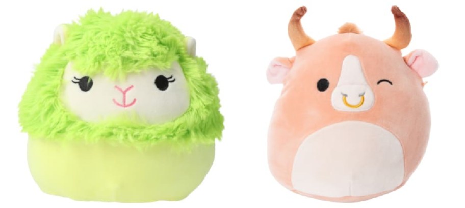 Squishmallows spring alpaca and spring bull
