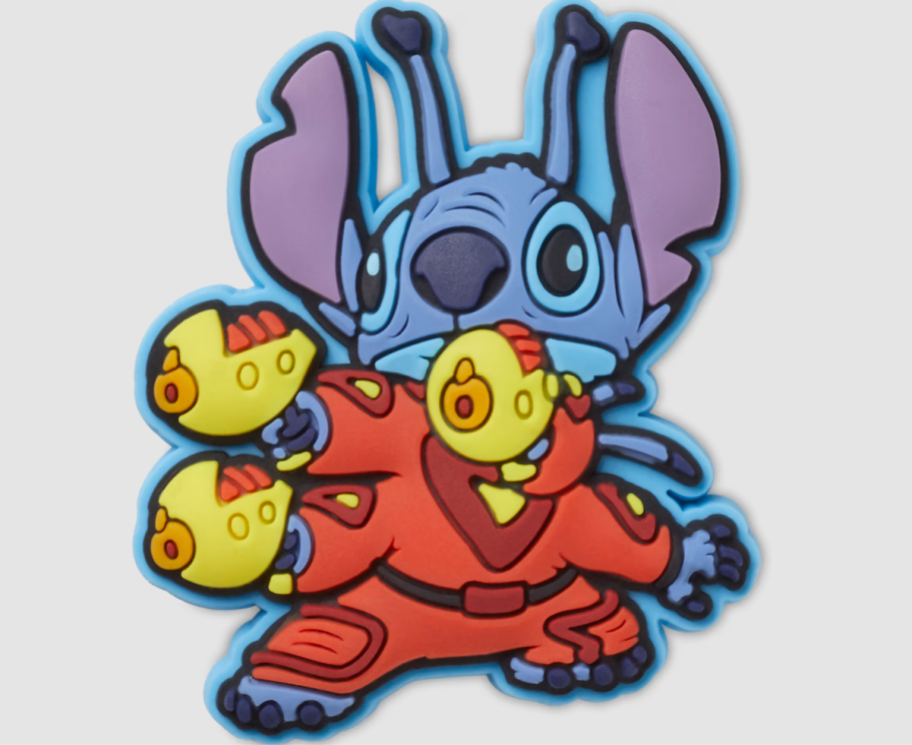 A Stitch Alien Costume Jibbitz Charm from the Stitch Crocs Collection
