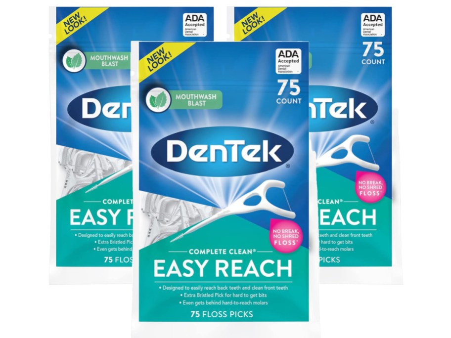 Stock image of DenTek Complete Clean Floss Picks 75 Floss Picks 3 Pack 225 Count