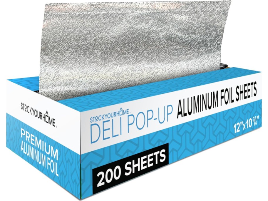 Stock image of deli pop up aluminum foil sheets 200 count