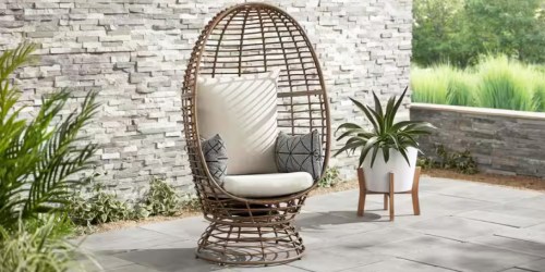 Wicker Egg Chair w/ Cushions & Pillows Only $225 Shipped on HomeDepot.com (Reg. $449)