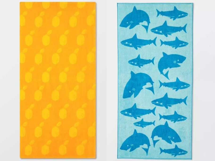 Sun Squad Towels Lemons and Sharks