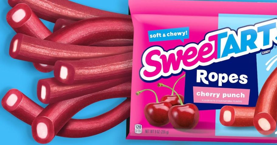 A bag of Sweetarts Cherry Punch Ropes
