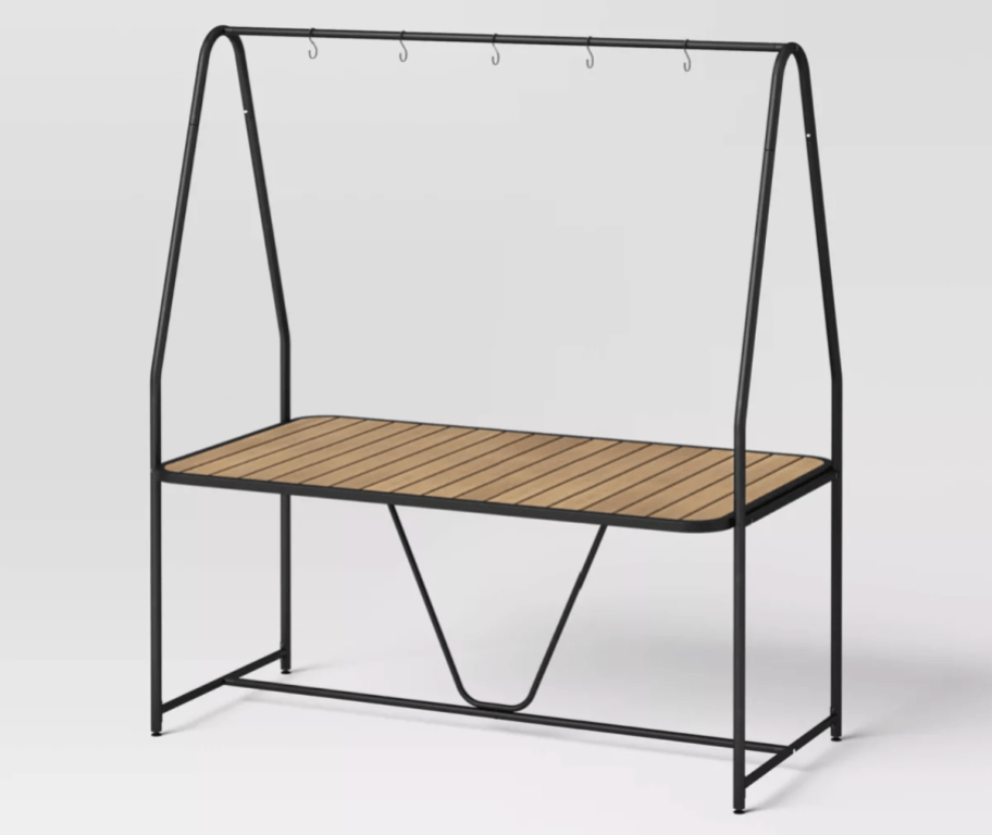 Target patio table with pergola and hooks