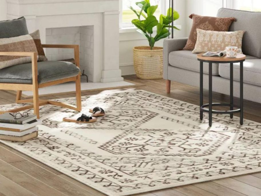 A distressed persian accent rug from Target