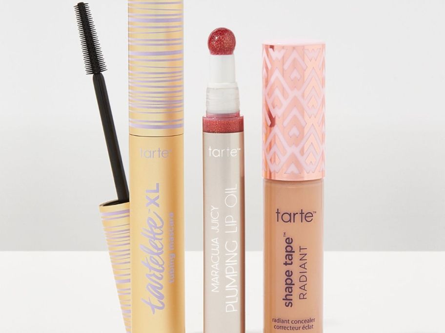Tarte Top Tier Trio with maracuja Juicy Lip Plumping Gloss, Tubing Mascara and Shape Tape Radiant